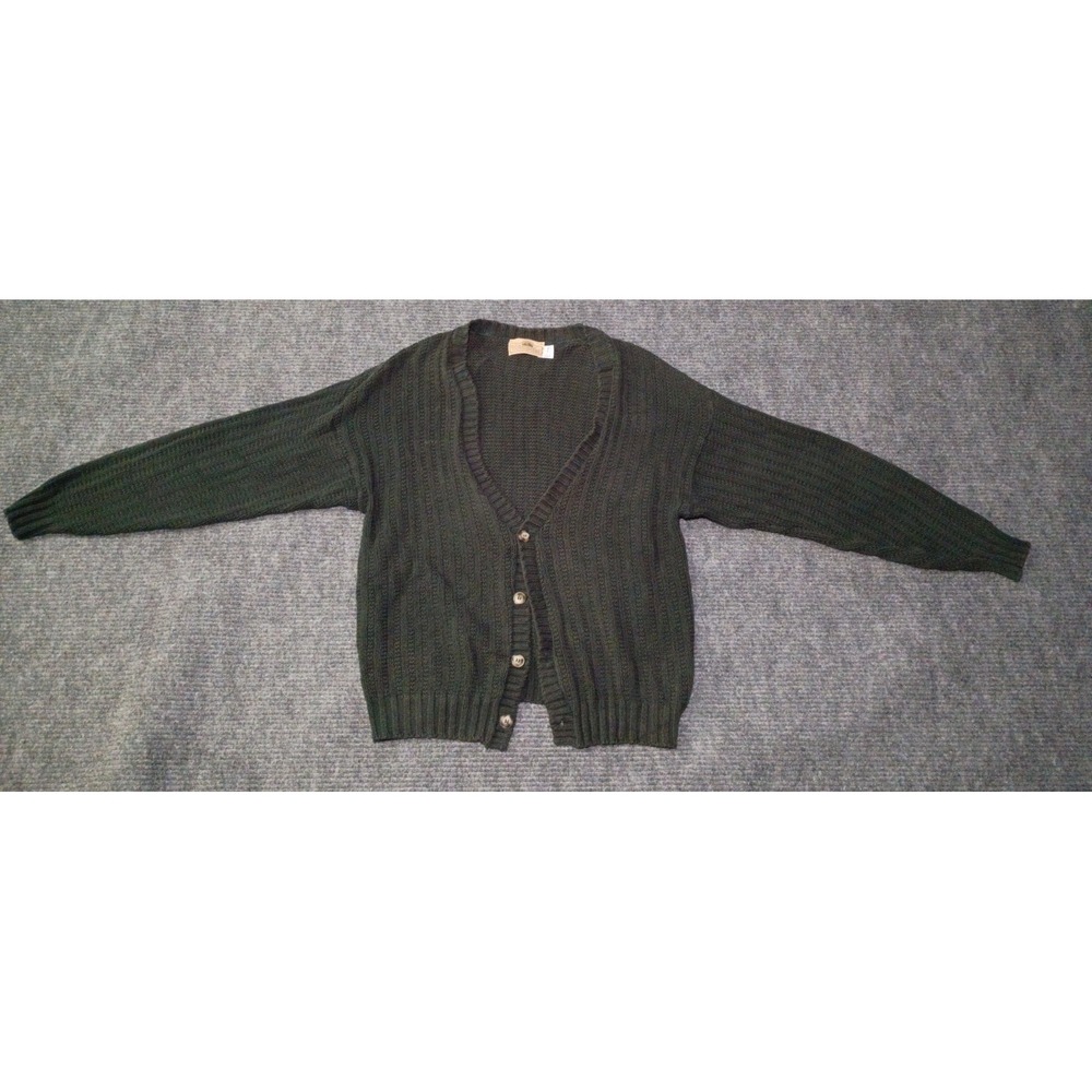 Vintage Woods Women's Green Classic Cardigan Size Large Made In USA Grandpacore